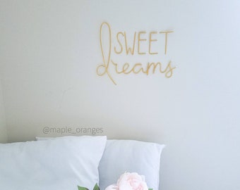 Wire Sweet dreams -Handmade [Sweet dreams sign - nursery decor - wall decor- door sign- wall sign- wire words- gallery|