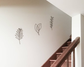 Wire botanicals - Handmade wire art | botanical decor, wire wall art, boho decor, botanical line drawing, silhouette wall decor, minimal art