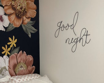 Wire goodnight -LARGE [goodnight sign - nursery decor - wall decor- sign- wall sign- wire sign - wire words- wire wall art- gallery|