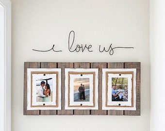 i love us -  wire words Handmade [wire sign - bedroom decor - wall art - wall sign- gallery wall - wedding gift - new couple gift|