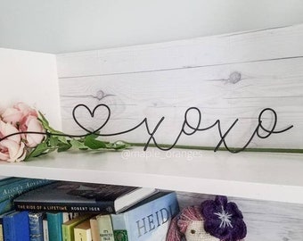 xoxo sign -  wire words Handmade [wire sign- heart sign- bedroom decor- wire wall art- gallery wall- anniversary gift- Wedding gift|