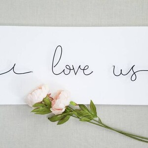 i love us LARGE -  wire words  [wire sign - bedroom decor- wall art - gallery wall - large bedroom sign- i love you sign - love you more|