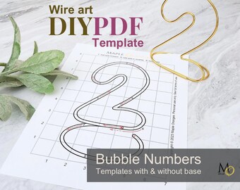 Wire Art Bubble Number Template DIY, Standing or Hanging (PDF Pattern)