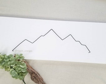 Mountain sign -  wire words [wire sign- wire art-  bedroom decor- wire wall art- outdoor nursery -woodland nursery - baby shower gift|