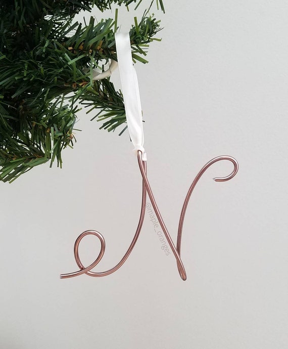 Wire Initial Ornament Letter Ornament Personalized Etsy