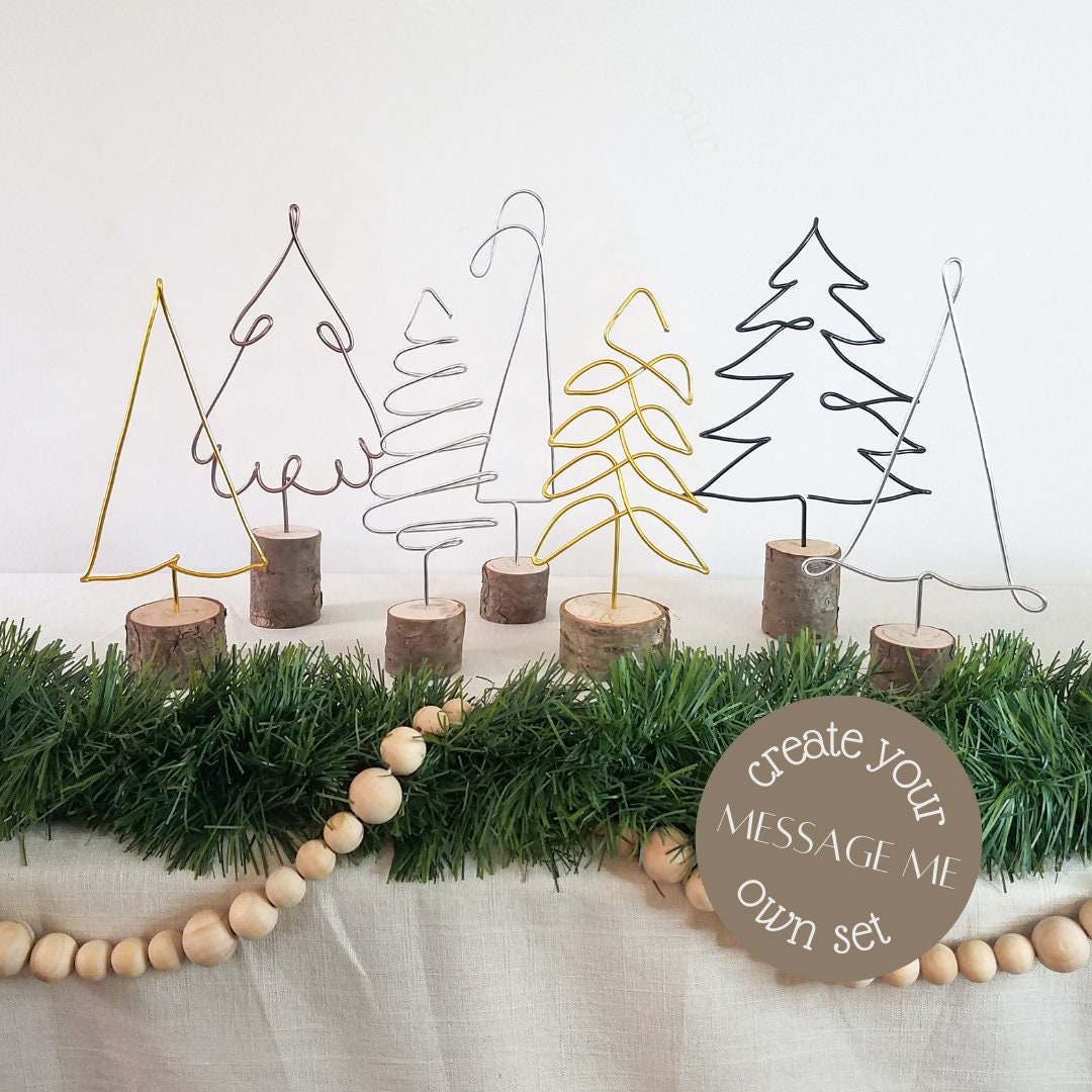 Handmade Wire Mini Christmas Trees | 3 Colors