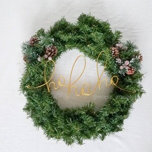 ho ho ho wreath decor  | wire words - wire sign- Holiday decor-Christmas decor- wreath words- christmas mantle decor- christmas garland|