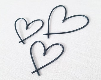 Trio of wire hearts - add on to any order [wire wall art- shelf decor- wall decor- door sign- wall sign- wire words- gallery- line art |