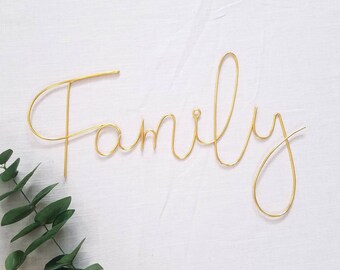 Family sign- wire words |family word, family sign, family gift, dining room decor, gallery wall, picture wall, foyer decor, entryway decor |
