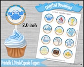 Under the Sea cupcake topper Ocean Beach birthday party Party 2.0 inch Nautical Cup cake cupcake pick Digital Diy printable INSTANT DOWNLOAD