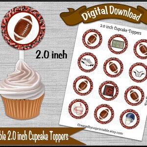 カップケーキ トッパーの即時ダウンロード、印刷可能なパーティー