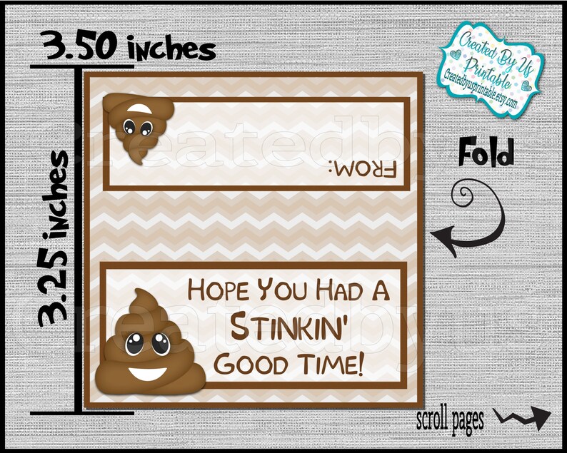 Poop Emoji Bag Toppers Poop Emoji Birthday Party Treat Toppers Etsy