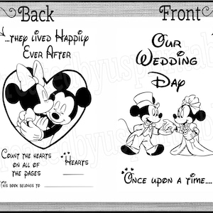 Mickey and Minnie Wedding Coloring Book Children's Activity Book 20 Pages Wedding Table ...