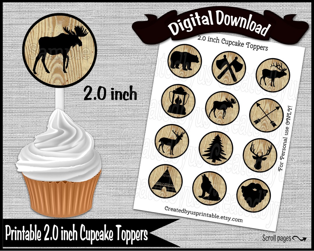 Lumberjack Cupcake Toppers Lumber Jack Birthday Party Birthday Pick 2.0 ...