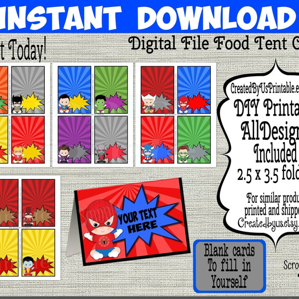 Superhero Food Label - Etsy