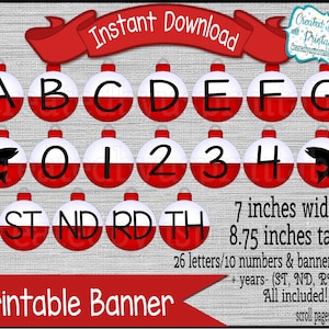 Fishing bobber Banner Fishing banner Printable Alphabet and number fishing banner Fishing Birthday Banner Digital Download INSTANT DOWNLOAD