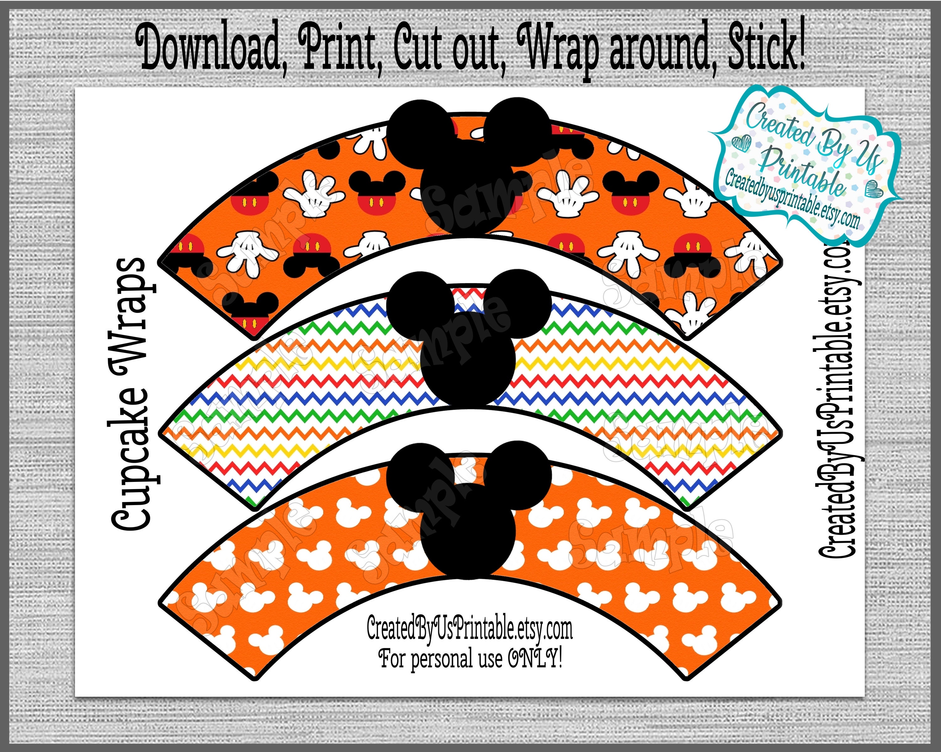 INSTANT DOWNLOAD Mickey Mouse cupcake wrapper Clubhouse | Etsy