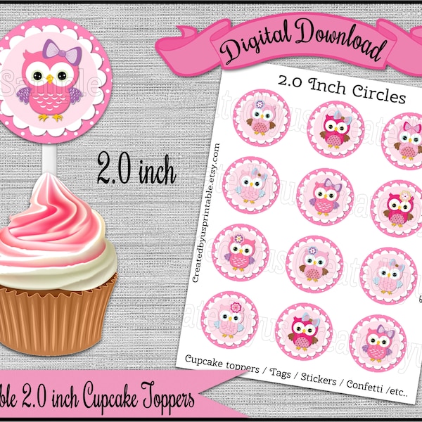 Owl Cupcake Toppers - Etsy
