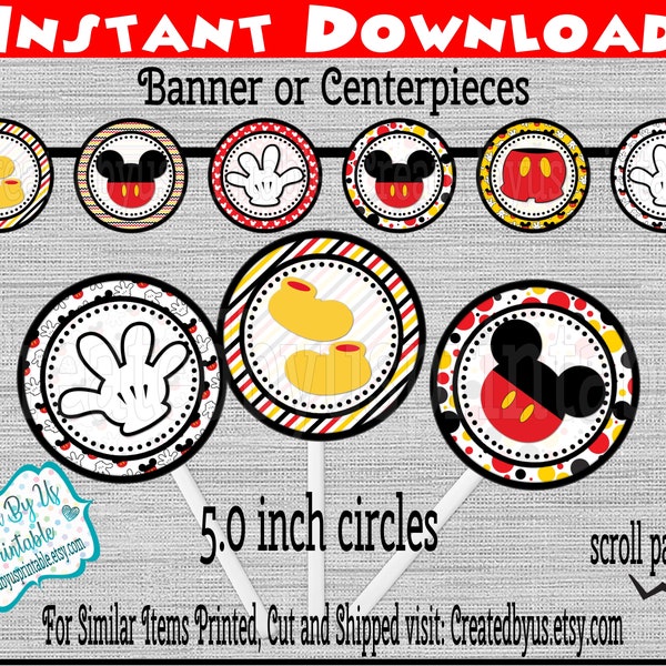 Mickey Mouse Printable Centerpiece Birthday - Etsy Canada