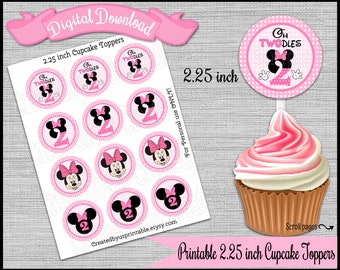 Gâteau Cupcake Toppers Comestible Gaufre/Icing Sheet Minnie mouse personnalisé 