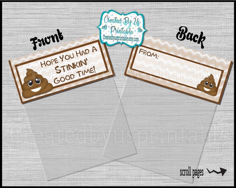 Poop Emoji Bag Toppers Poop Emoji Birthday Party Treat Toppers Etsy