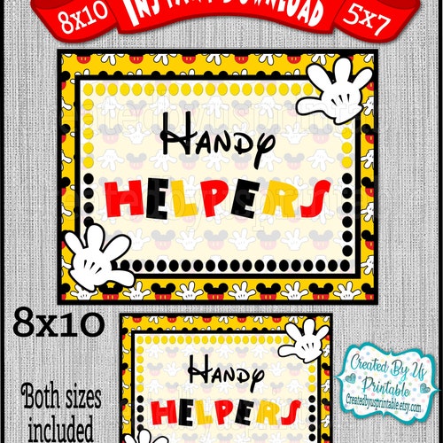 Printable Mickey Mouse 8x10 and 5x7 Enjoy Some Treats Signs - Etsy