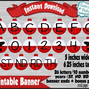 Fishing bobber Banner Fishing banner Fishing Birthday Banner Printable Alphabet and number fishing banner Digital Download INSTANT DOWNLOAD