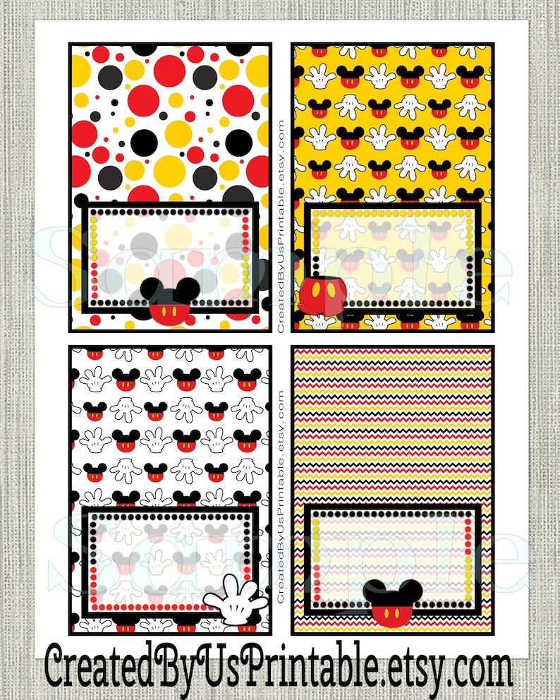 INSTANT DOWNLOAD Mickey Food Tent Cards EDITABLE Mickey Place - Etsy