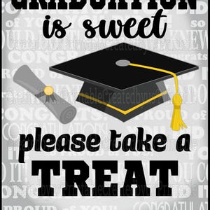 Letrero de barra de dulces de graduación de la clase de 2026 (imprimible), decoraciones para fiestas, configuración de barra de dulces, letrero para mesa de dulces,