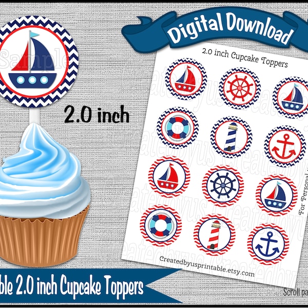 Nautical Cupcake - Etsy