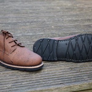 Handmade Cork Flat Shoes, Eco-Friendly Cork Shoes Goodyear Welted, Casual Men Natural Shoes, Vintage Shoes, Man Lace-up Cork Shoes