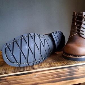 full grain leather boots goodyear welted construction with 2 hocks and rubber sole shopctreasures7