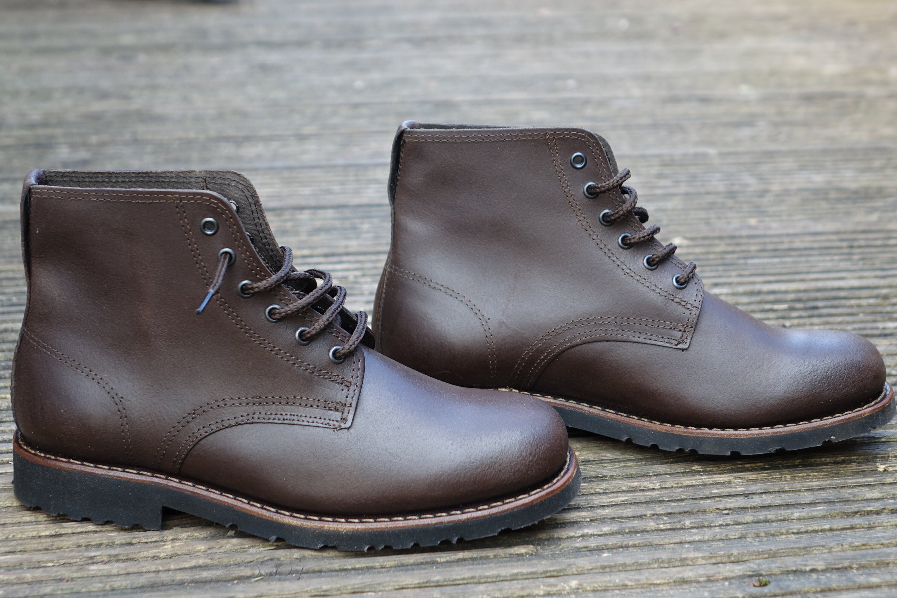 Handmade Brown Leather Boots Portuguese Vintage Hiking 