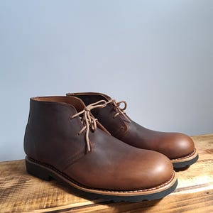 Handmade Full Grain Leather Chukka Desert Lace up Boots Eco Friendly, Brown Goodyear Welted Boots, Men Chukka Boots, Women Chukka Flat Boots