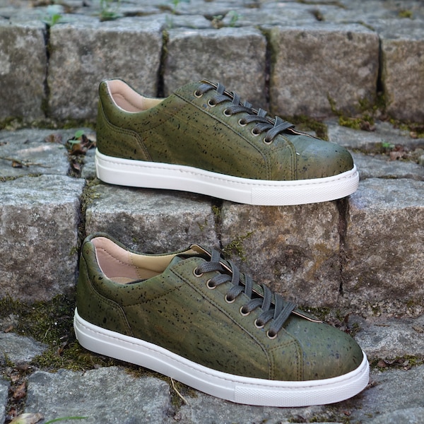 Cork Sneakers, Beautiful Eco-Friendly Vegan Sneakers - Top Quality - Cork Leather - SALE