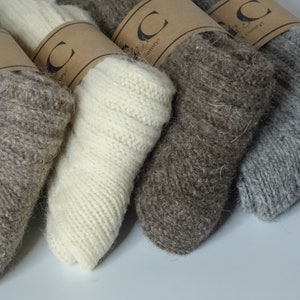 Calcetines de lana de alpaca 2 pares calcetines térmicos naturales de  invierno para hombre mujer gris marrón