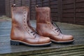 Handmade Leather American Worker Ranger boots Military Combat Style Boots Goodyear Welted, Men Lace up Boots, Women High Top Boots, product logo