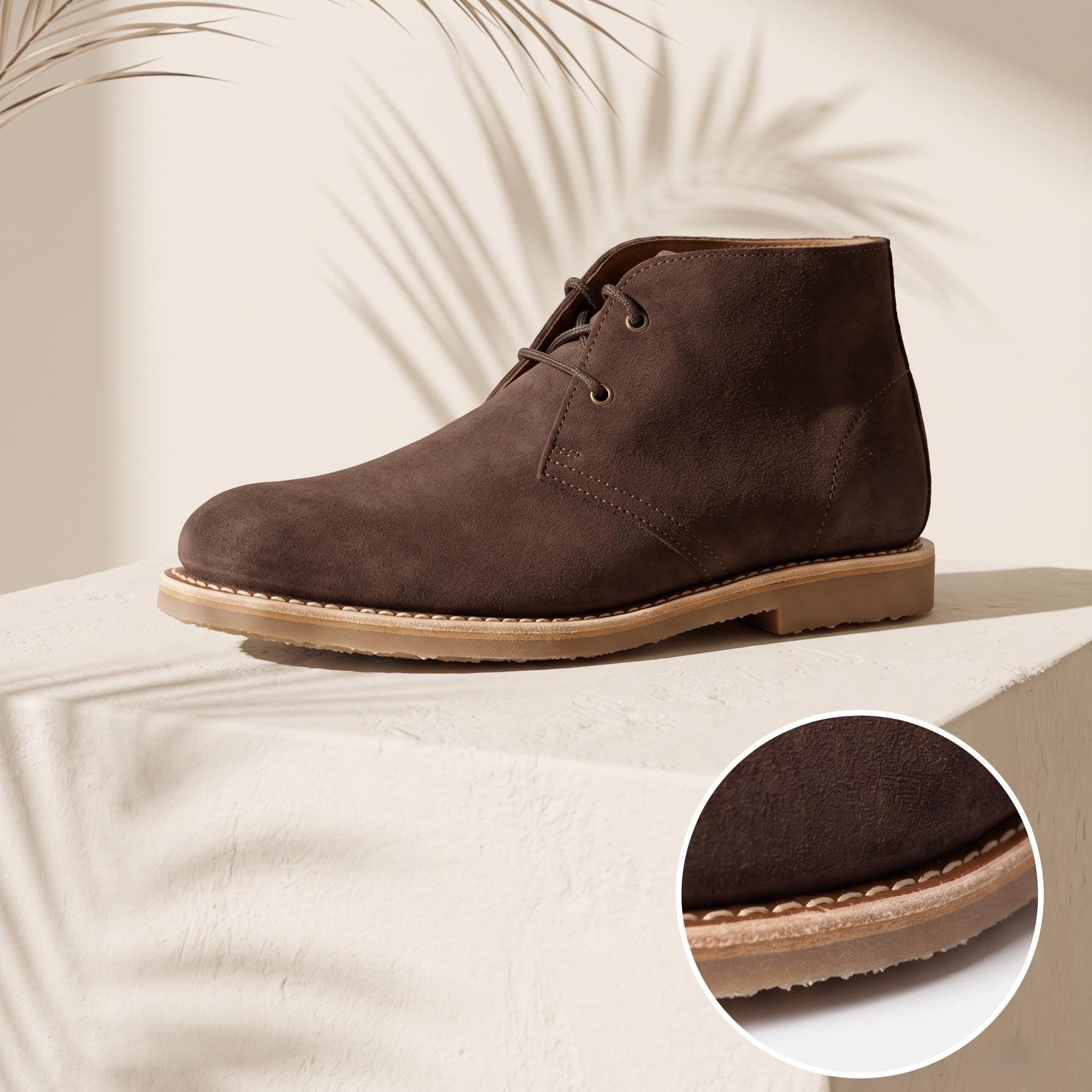 ✨ Men’s Brown‎ Leather Chukka Desert Boots Lace Up Ankle Shoes Sz 9 ✨ Buy Tan Brown Leather Desert Boots from Next USA main image 3