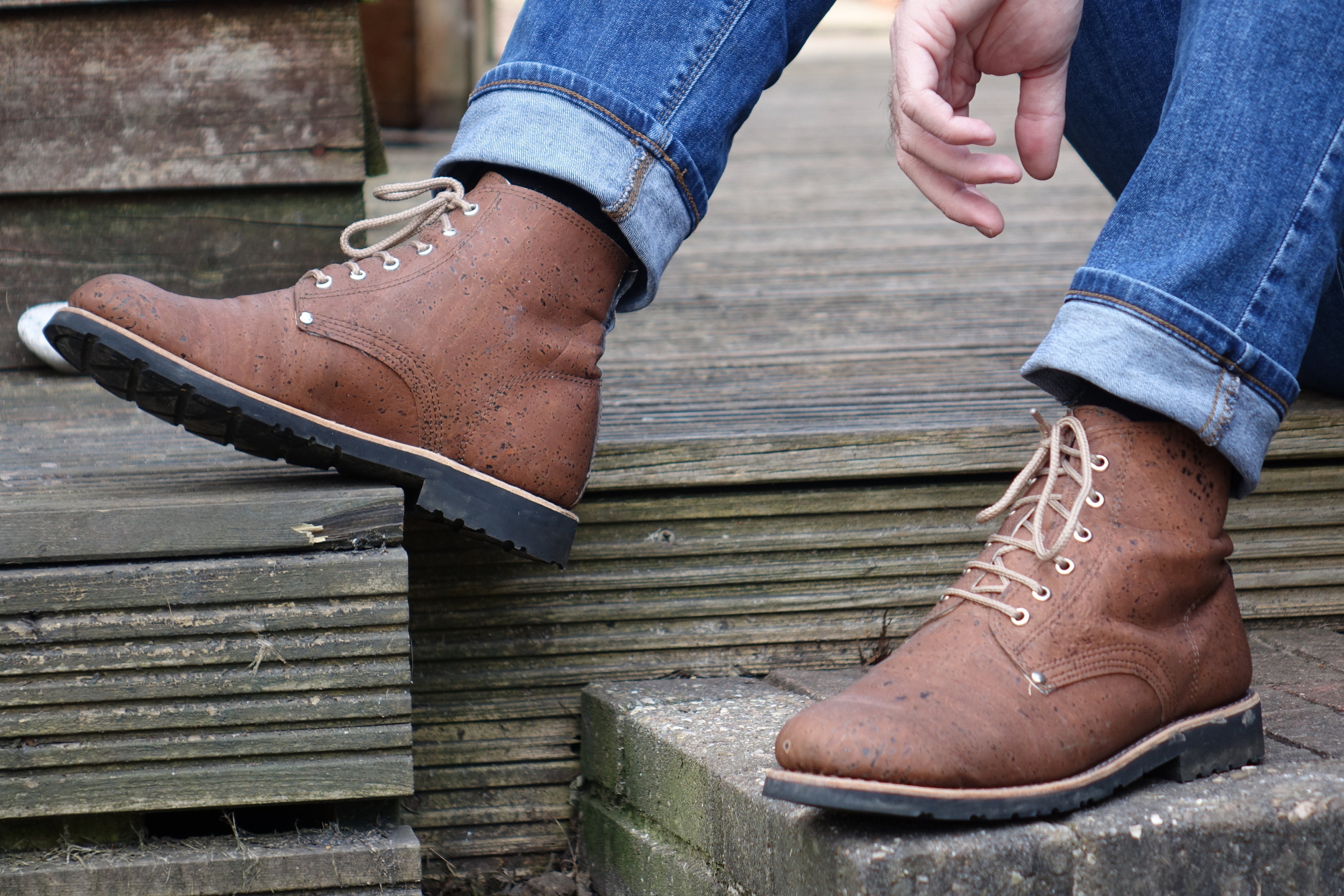 EcoFriendly Boots Cork Leather Recycled Tyre Soles Etsy