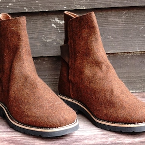 Burel "Biker" Motard Men Boots Goodyear Welted Construction - Handmade Man Boots size EU42 sale image 1