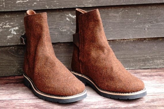 Burel "Biker" Motard Men Boots Goodyear Welted Construction - Handmade Man Boots size EU42 sale