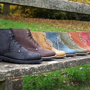 Handmade Cork Lace up Eco-Friendly Boots Cork Leather, Casual Ankle Boots Goodyear Welted Boots, Men Casual boots, Women High Ankle boots