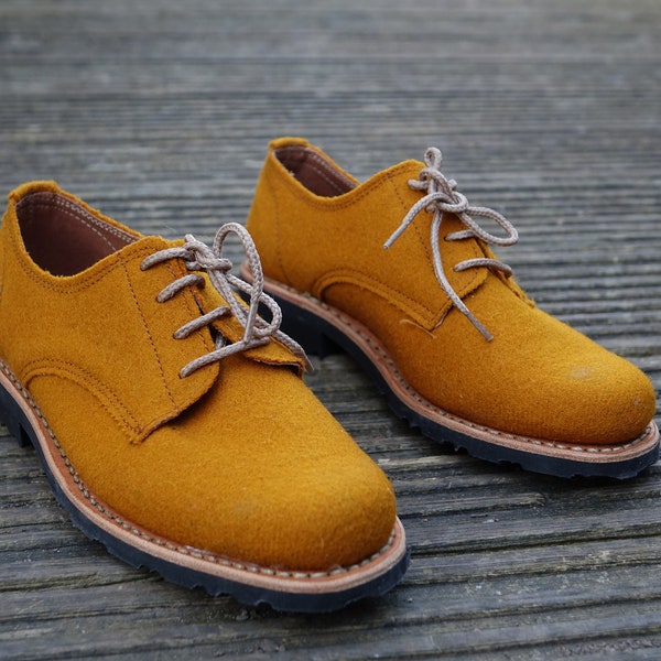 Handmade Burel Flat Shoes, Burel Shoes Goodyear Welted, Casual Men Pumpkin Shoes, Vintage Shoes, Man Lace-up Cork Shoes, Dress Shoes