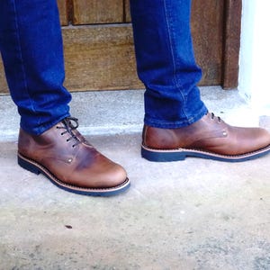 full grain leather boots goodyear welted construction with 2 hocks and rubber sole shopctreasures2