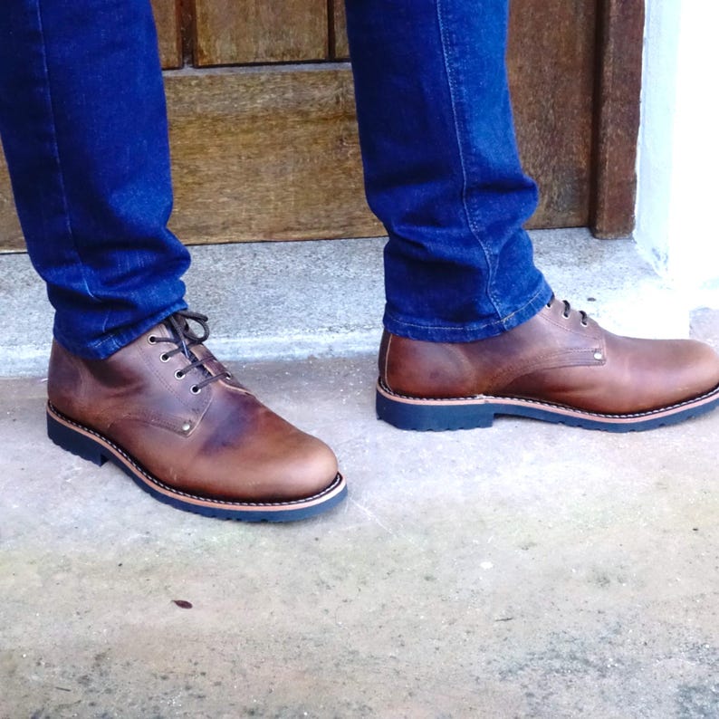 full grain leather boots goodyear welted construction with 2 hocks and rubber sole shopctreasures2