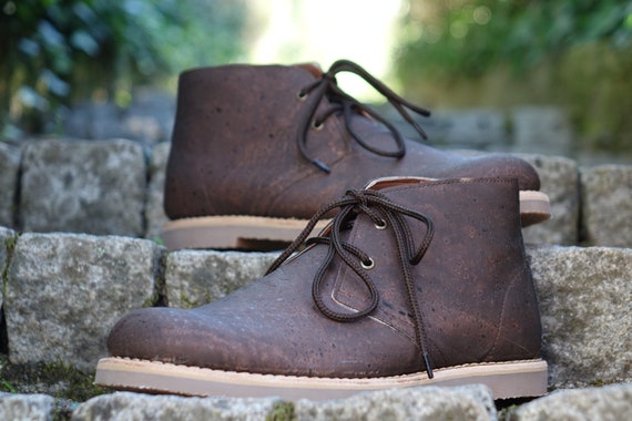Buy Handmade Cork Chukka Desert Lace up Boots Eco Friendly Online in India -