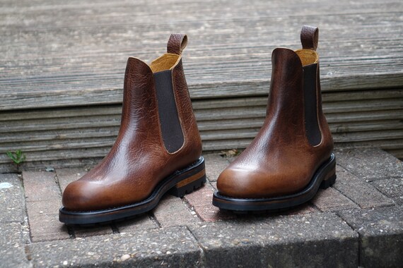 Chelsea Full Leather Boots Goodyear Welted Slip - Etsy