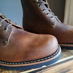 full grain leather boots goodyear welted construction with 2 hocks and rubber sole shopctreasures8
