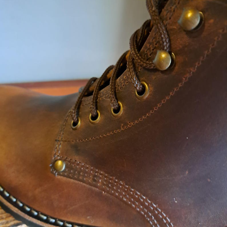 full grain leather boots goodyear welted construction with 2 hocks and rubber sole shopctreasures1