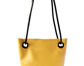 Yellow faux leather bag